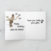 恐竜のヴェロキラプターの誕生日ラッパーカード カード (内部)