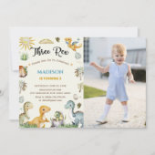 恐竜の三つ子のレックス坊 招待状 (正面)