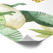 恐竜の三レックス少年の三歳の誕生日ウェルカムサイン ポスター (角)