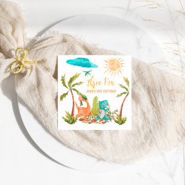 恐竜の三レックス誕生会 スタンダードカクテルナプキン