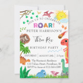 恐竜の三レックス誕生会 招待状 (正面)