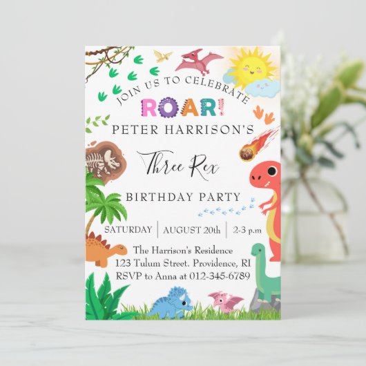 恐竜の三レックス誕生会 招待状 (スタンド正面)