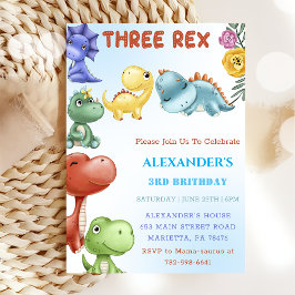 恐竜の三レックス誕生会 招待状