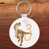 恐竜の三歳の誕生日 キーホルダー (正面)