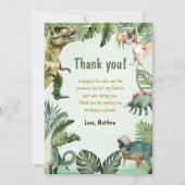 恐竜の三番目の誕生日パーティー サンキューカード (正面)