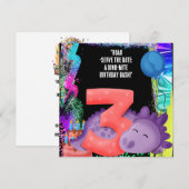 恐竜の三番目の誕生日パーティー セーブザデート (正面/裏面)