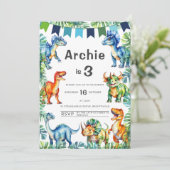 恐竜の三番目の誕生日招待状 招待状 (スタンド正面)