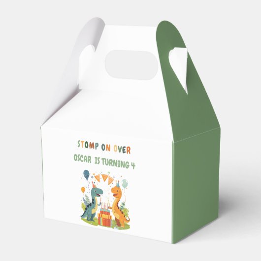 「恐竜の上を踏み越える誕生日 フェイバーボックス (正面サイド)