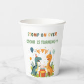 「恐竜の上を踏み越える誕生日 紙コップ (裏面)