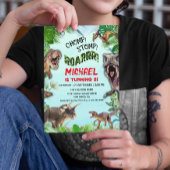 恐竜の世界子供の誕生日パーティー 招待状