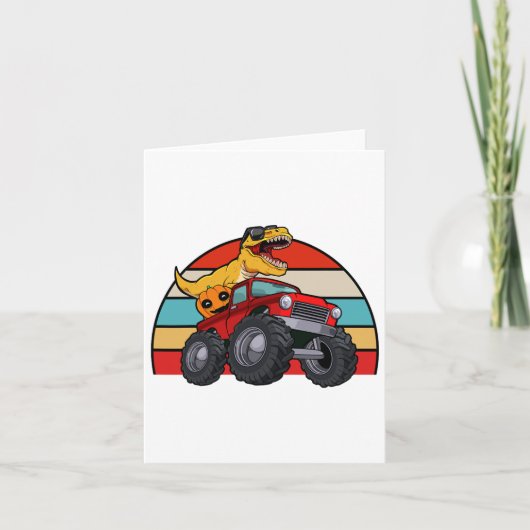 恐竜の乗馬モンスタートラック怠惰ハロウィンコスト カード (正面)