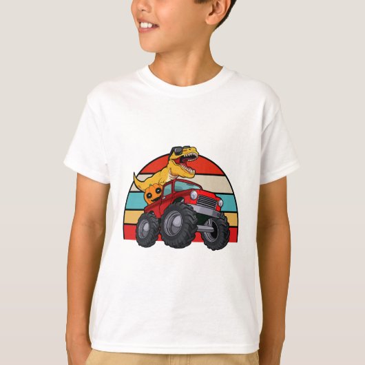 恐竜の乗馬モンスタートラック怠惰ハロウィンコスト Tシャツ (正面)