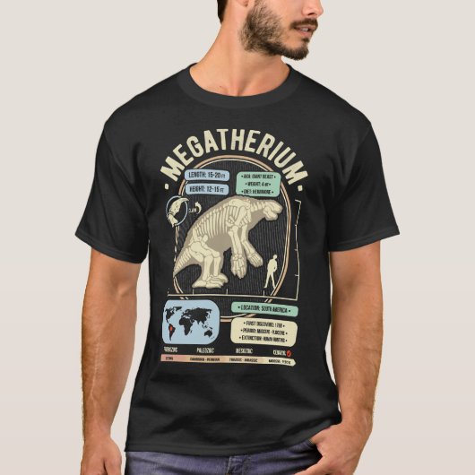 恐竜の事実 – Megatherium Giant Sloth Science A Tシャツ (正面)