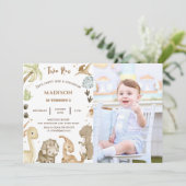 恐竜の二レックス 2歳の誕生日パーティー 招待状 (スタンド正面)