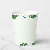 恐竜の二番目の誕生日の緑のおもしろいプテロダクティル 紙コップ (裏面)