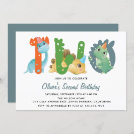 恐竜の二番目の誕生日パーティー 招待状
