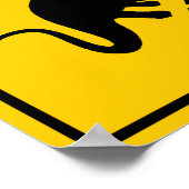 恐竜の交差点ハイウェイ標識 ポスター (角)