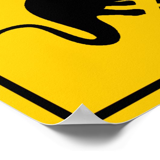 恐竜の交差点ハイウェイ標識 ポスター (角)