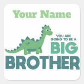 恐竜の兄弟漫画の兄弟 スクエアシール (正面)