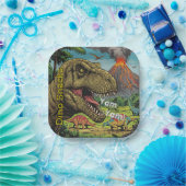 恐竜の先史時代のパーティー ペーパープレート (パーティー)