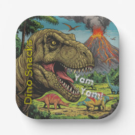 恐竜の先史時代のパーティー ペーパープレート