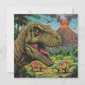 恐竜の先史時代のパーティー 招待状 (裏面)