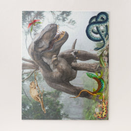 恐竜の先史時代の動物が恐ろしい超現実 ジグソーパズル