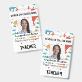 恐竜の先生の名札 バッジ (正面＆裏面)