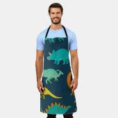 恐竜の冒険:子供の子供部屋壁紙 エプロン (着用した状態)