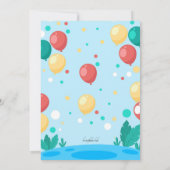 恐竜の写真の誕生パーティー  招待状 (裏面)