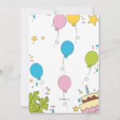 恐竜の写真の誕生日パーティー 招待状 (裏面)