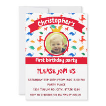 恐竜の写真パーティー赤