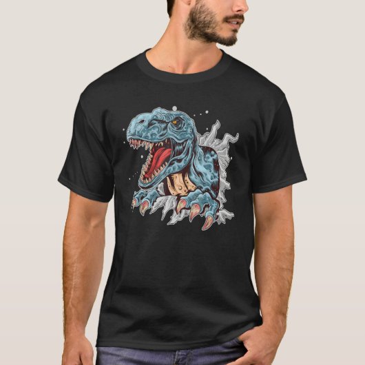 恐竜の出現レックス3D立体おもちゃ恐竜 Tシャツ (正面)