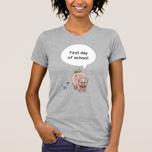 恐竜の初めての学校 Tシャツ (正面)