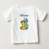 恐竜の初誕生日 ベビーTシャツ (正面)