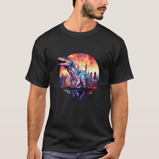 恐竜の動物世界野生動物捕食動物 Tシャツ (正面)