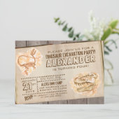 恐竜の化石の誕生日招待状 招待状 (スタンド正面)