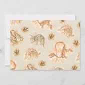 恐竜の化石の誕生日招待状 招待状 (裏面)