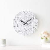 恐竜の化石の骨のパターン ラージ壁時計 (ホーム)