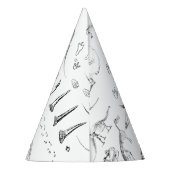 恐竜の化石の骨パターン誕生日時代 パーティーハット (裏面)