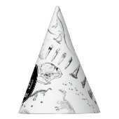 恐竜の化石の骨パターン誕生日時代 パーティーハット (右)