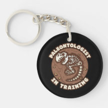 恐竜の化石を訓練する古生物学者