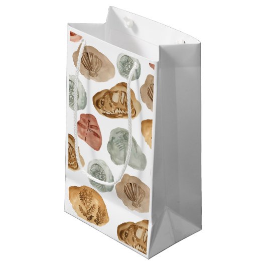 恐竜の化石キッズバースデーパーティー抱き枕 スモールペーパーバッグ (正面アングル)