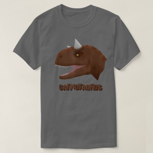 恐竜の化石スケルトンCarnotaurus Tシャツ (デザイン正面)
