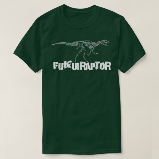 恐竜の化石スケルトンFukuiraptor Tシャツ (デザイン正面)