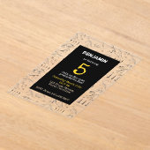 恐竜の化石パターン子供の誕生日招待状 アクリル招待状 (レイダウン)