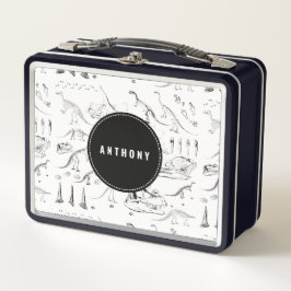 恐竜の化石名前をカスタムする学校 メタルランチボックス