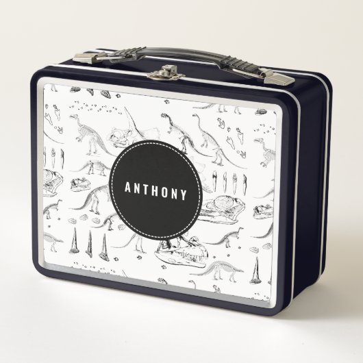 恐竜の化石名前をカスタムする学校 メタルランチボックス (正面)