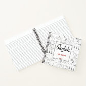 恐竜の化石骨の模様の子供向けスケッチブック ノートブック (内部)