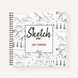 恐竜の化石骨の模様の子供用スケッチブック ノートブック